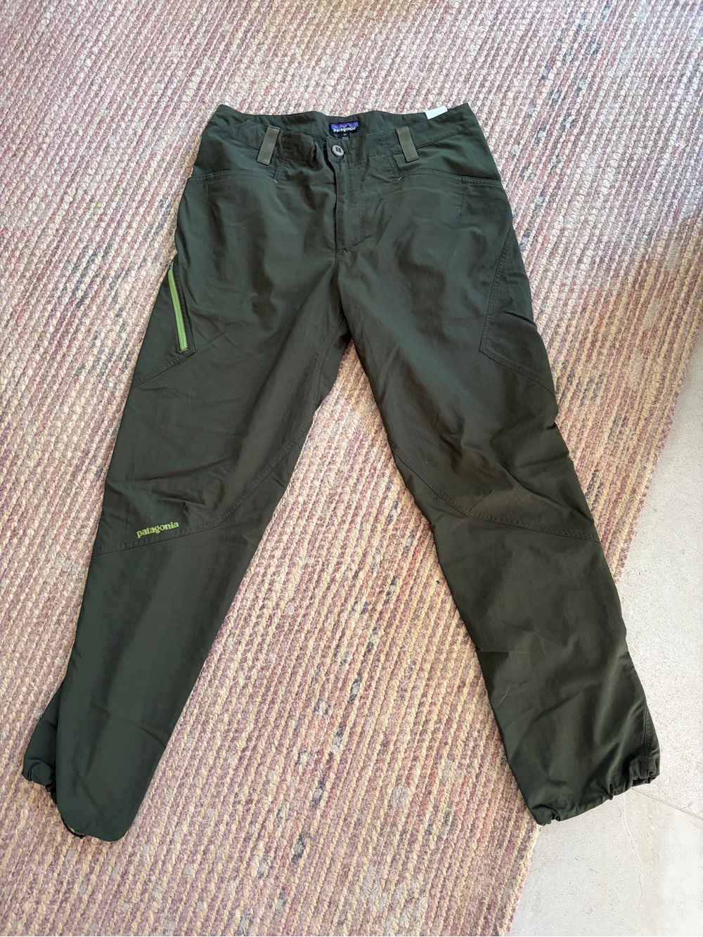 Patagonia Olive Green Men's Cargo Hiking Pants Size 34